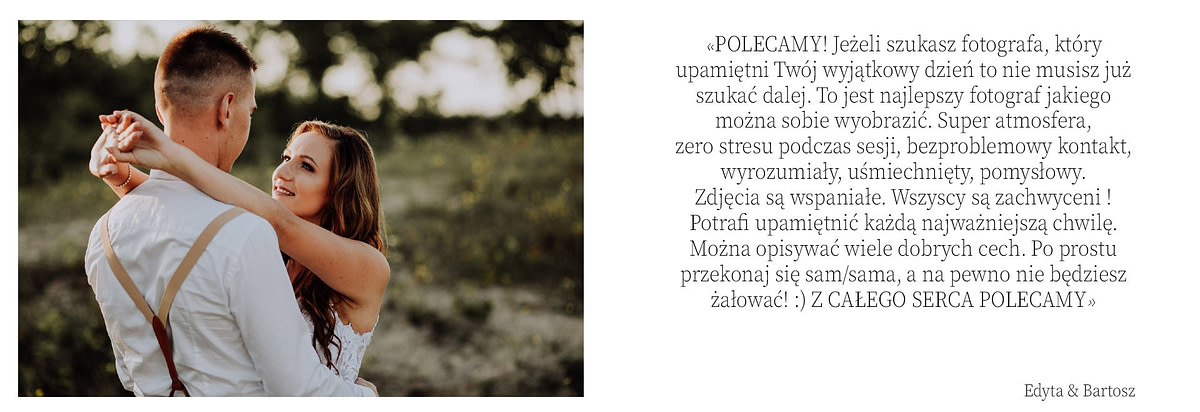 Oferta fotografii ślubnej - Fotograf Gdańsk, Gdynia, Sopot 53 opinie Edyta