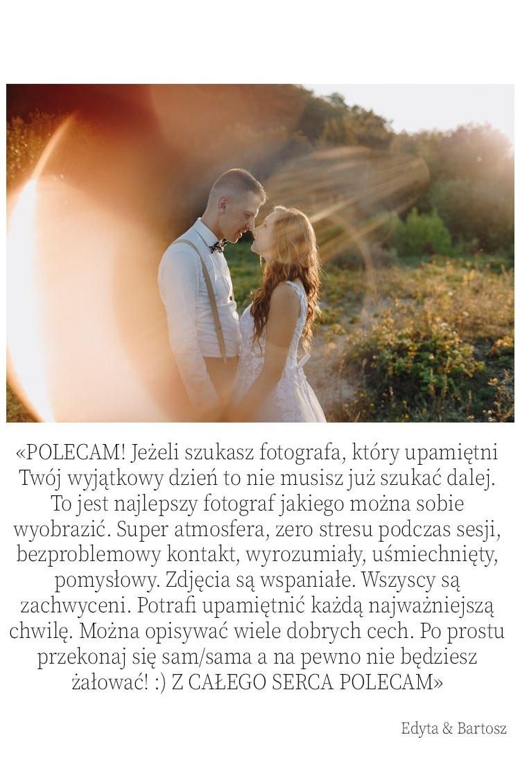 Oferta fotografii ślubnej - Fotograf Gdańsk, Gdynia, Sopot 68 OPINIE NA TELEFON Edyta