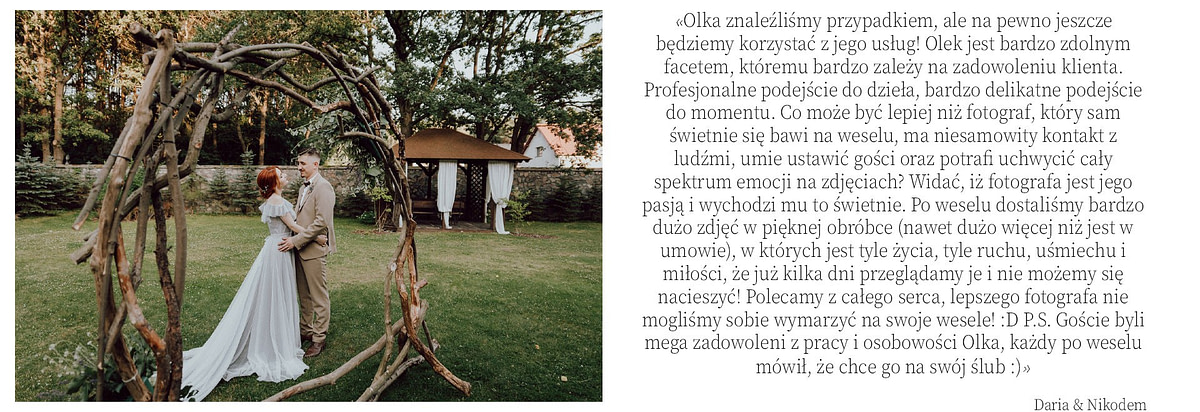 Oferta fotografii ślubnej - Fotograf Gdańsk, Gdynia, Sopot 59 opinie Daria